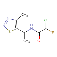 Chemical structure of 2-chloro-2-fluoro-N-[1-(4-methyl-1,2,3-thiadiazol-5-yl)ethyl]acetamide - CSSB06454639975