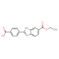 Chemical structure of 4-[6-(ethoxycarbonyl)-1H-1,3-benzodiazol-2-yl]benzoic acid - CSSB21253047117
