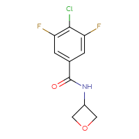 Chemical structure of 4-chloro-3,5-difluoro-N-(oxetan-3-yl)benzamide - CSSB06473818326