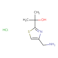 Chemical structure of 2-[4-(aminomethyl)-1,3-thiazol-2-yl]propan-2-ol hydrochloride - CSSB20963525508