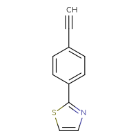 Chemical structure of 2-(4-ethynylphenyl)-1,3-thiazole - CSSB00047540613