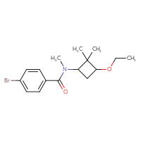 Chemical structure of 4-bromo-N-(3-ethoxy-2,2-dimethylcyclobutyl)-N-methylbenzamide - CSSB00080948075
