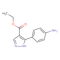 Chemical structure of ethyl 5-(4-aminophenyl)-1H-pyrazole-4-carboxylate - CSSB00137476488
