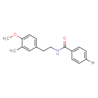 Chemical structure of 4-bromo-N-[2-(4-methoxy-3-methylphenyl)ethyl]benzamide - CSSB07709203822