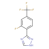 Chemical structure of 3-[2-fluoro-4-(trifluoromethyl)phenyl]-1H-1,2,4-triazole - CSSB00102773527