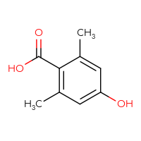 Chemical structure of 4-hydroxy-2,6-dimethylbenzoic acid - CSSB00000066486