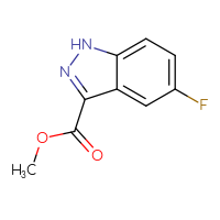 Chemical structure of methyl 5-fluoro-1H-indazole-3-carboxylate - CSSB00000085446