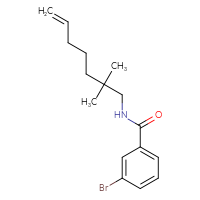 Chemical structure of 3-bromo-N-(2,2-dimethylhept-6-en-1-yl)benzamide - CSSB06308065606