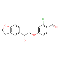 Chemical structure of 2-chloro-4-[2-(2,3-dihydro-1-benzofuran-5-yl)-2-oxoethoxy]benzaldehyde - CSSB21414459127