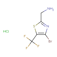 Chemical structure of 1-[4-bromo-5-(trifluoromethyl)-1,3-thiazol-2-yl]methanamine hydrochloride - CSSB21248677487