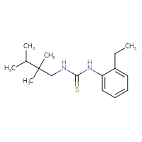 Chemical structure of 1-(2-ethylphenyl)-3-(2,2,3-trimethylbutyl)thiourea - CSSB02016721886