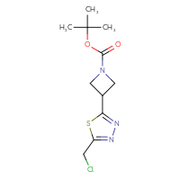 Chemical structure of tert-butyl 3-[5-(chloromethyl)-1,3,4-thiadiazol-2-yl]azetidine-1-carboxylate - CSSB00160469222