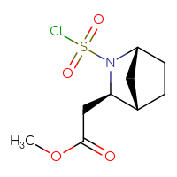 Chemical structure of methyl 2-[(1R,3R,4S)-2-(chlorosulfonyl)-2-azabicyclo[2.2.1]heptan-3-yl]acetate - CSSB15008525928