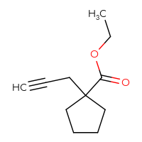 Chemical structure of ethyl 1-(prop-2-yn-1-yl)cyclopentane-1-carboxylate - CSSB00154539198