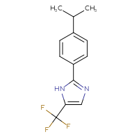 Chemical structure of 2-[4-(propan-2-yl)phenyl]-5-(trifluoromethyl)-1H-imidazole - CSSB21253047024