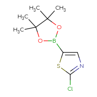 Chemical structure of 2-chloro-5-(4,4,5,5-tetramethyl-1,3,2-dioxaborolan-2-yl)-1,3-thiazole - CSSB00000730980
