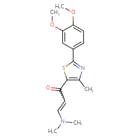 Chemical structure of 1-[2-(3,4-dimethoxyphenyl)-4-methyl-1,3-thiazol-5-yl]-3-(dimethylamino)prop-2-en-1-one - CSSB02125604446