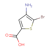 Chemical structure of 4-amino-5-bromothiophene-2-carboxylic acid - CSSB00010000427