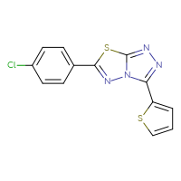Chemical structure of 6-(4-chlorophenyl)-3-(thiophen-2-yl)-[1,2,4]triazolo[3,4-b][1,3,4]thiadiazole - CSSB00121623731