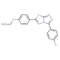 Chemical structure of 3-(4-chlorophenyl)-6-(4-ethoxyphenyl)-[1,2,4]triazolo[3,4-b][1,3,4]thiadiazole - CSSB00121637180