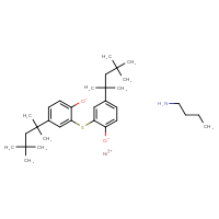Chemical structure of nickel(2+) butan-1-amine 2-{[2-oxido-5-(2,4,4-trimethylpentan-2-yl)phenyl]sulfanyl}-4-(2,4,4-trimethylpentan-2-yl)benzen-1-olate - CSSB06832991798