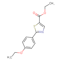 Chemical structure of ethyl 2-(4-ethoxyphenyl)-1,3-thiazole-5-carboxylate - CSSB02200044653