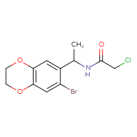 Chemical structure of N-[1-(7-bromo-2,3-dihydro-1,4-benzodioxin-6-yl)ethyl]-2-chloroacetamide - CSSB02008223104