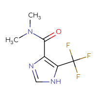 Chemical structure of N,N-dimethyl-5-(trifluoromethyl)-1H-imidazole-4-carboxamide - CSSB01991332414