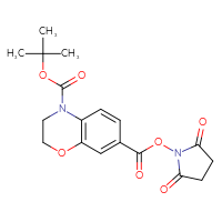 Chemical structure of 4-tert-butyl 7-(2,5-dioxopyrrolidin-1-yl) 3,4-dihydro-2H-1,4-benzoxazine-4,7-dicarboxylate - CSSB20269748735