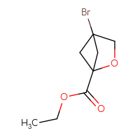 Chemical structure of ethyl 4-bromo-2-oxabicyclo[2.1.1]hexane-1-carboxylate - CSSB06656353388