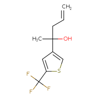 Chemical structure of 2-[5-(trifluoromethyl)thiophen-3-yl]pent-4-en-2-ol - CSSB00156523967