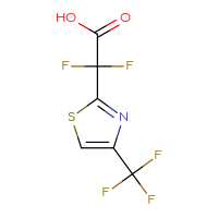 Chemical structure of 2,2-difluoro-2-[4-(trifluoromethyl)-1,3-thiazol-2-yl]acetic acid - CSSB02496577892