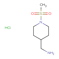 Chemical structure of 1-(1-methanesulfonylpiperidin-4-yl)methanamine hydrochloride - CSSB00000693087