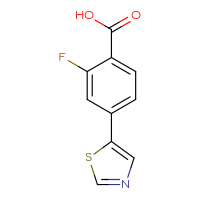 Chemical structure of 2-fluoro-4-(1,3-thiazol-5-yl)benzoic acid - CSSB00018404107
