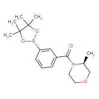 Chemical structure of (3S)-3-methyl-4-[3-(4,4,5,5-tetramethyl-1,3,2-dioxaborolan-2-yl)benzoyl]morpholine - CSSB02195989245