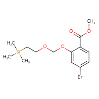 Chemical structure of methyl 4-bromo-2-{[2-(trimethylsilyl)ethoxy]methoxy}benzoate - CSSB21052319257