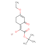 Chemical structure of lithium(1+) 2-(tert-butoxy)-1-[(1E)-4-ethoxy-2-oxocyclohex-3-en-1-ylidene]-2-oxoethan-1-olate - CSSB21474899937