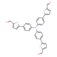 Chemical structure of 5-(4-{bis[4-(5-formylthiophen-2-yl)phenyl]amino}phenyl)thiophene-2-carbaldehyde - CSSB06256080038