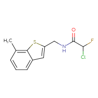 Chemical structure of 2-chloro-2-fluoro-N-[(7-methyl-1-benzothiophen-2-yl)methyl]acetamide - CSSB21332054630