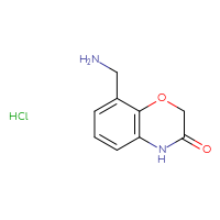 Chemical structure of 8-(aminomethyl)-3,4-dihydro-2H-1,4-benzoxazin-3-one hydrochloride - CSSB02515434071