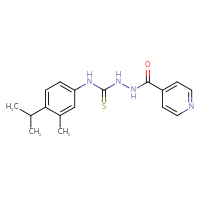 Chemical structure of N-({[3-methyl-4-(propan-2-yl)phenyl]carbamothioyl}amino)pyridine-4-carboxamide - CSSB00025726872