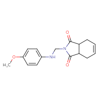Chemical structure of 2-{[(4-methoxyphenyl)amino]methyl}-2,3,3a,4,7,7a-hexahydro-1H-isoindole-1,3-dione - CSSB00020598421