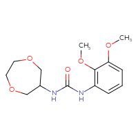 Chemical structure of 3-(2,3-dimethoxyphenyl)-1-(1,4-dioxepan-6-yl)urea - CSSB01416191186