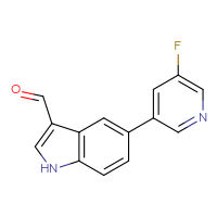 Chemical structure of 5-(5-fluoropyridin-3-yl)-1H-indole-3-carbaldehyde - CSSB06586214783