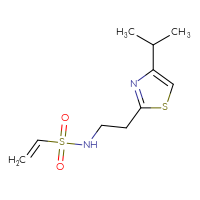 Chemical structure of N-{2-[4-(propan-2-yl)-1,3-thiazol-2-yl]ethyl}ethene-1-sulfonamide - CSSB06835390283