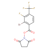 Chemical structure of 2,5-dioxopyrrolidin-1-yl 2-bromo-3-fluoro-4-(trifluoromethyl)benzoate - CSSB20270488368