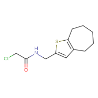 Chemical structure of 2-chloro-N-({4H,5H,6H,7H,8H-cyclohepta[b]thiophen-2-yl}methyl)acetamide - CSSB02137761543