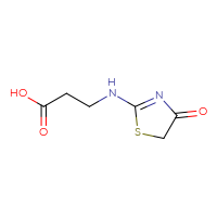 Chemical structure of 3-[(4-oxo-4,5-dihydro-1,3-thiazol-2-yl)amino]propanoic acid - CSSB00000013296