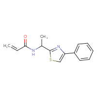 Chemical structure of N-[1-(4-phenyl-1,3-thiazol-2-yl)ethyl]prop-2-enamide - CSSB02004085755