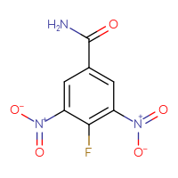 Chemical structure of 4-fluoro-3,5-dinitrobenzamide - CSSB20813968880